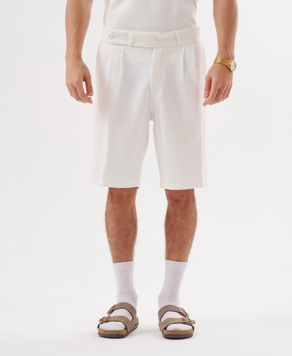 White Tailored Shorts