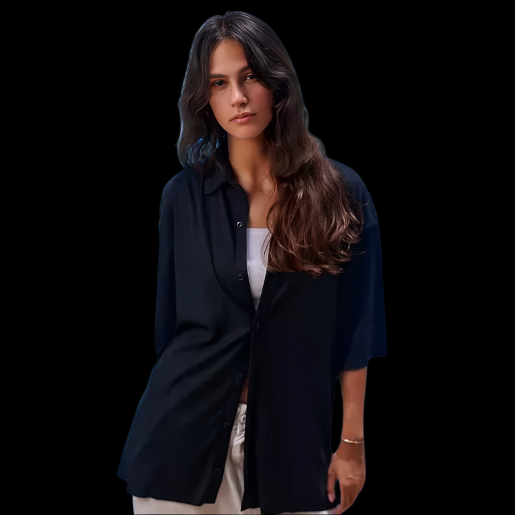 Black Pleated Shirt