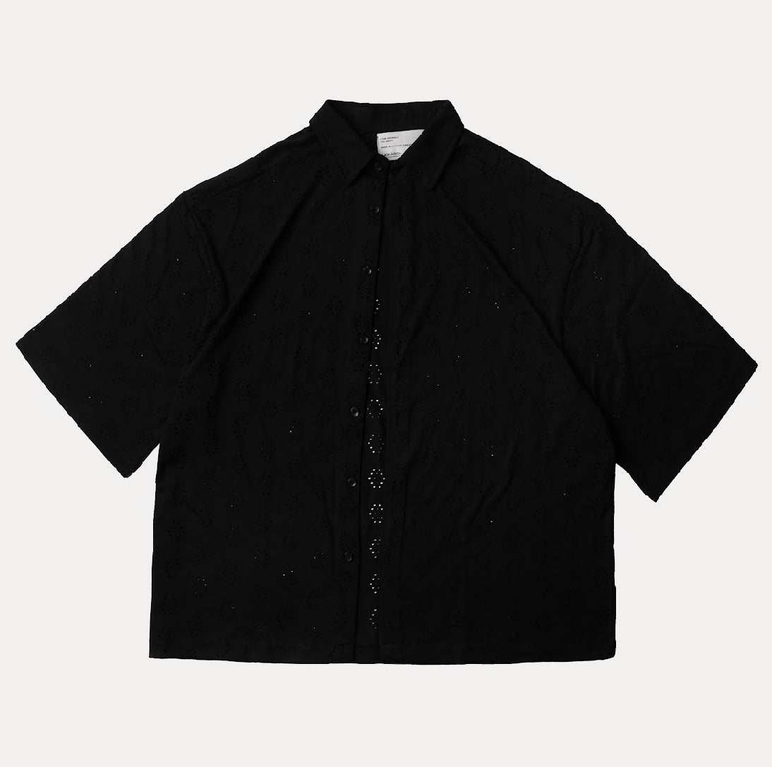 Black Eyelet boxy shirt