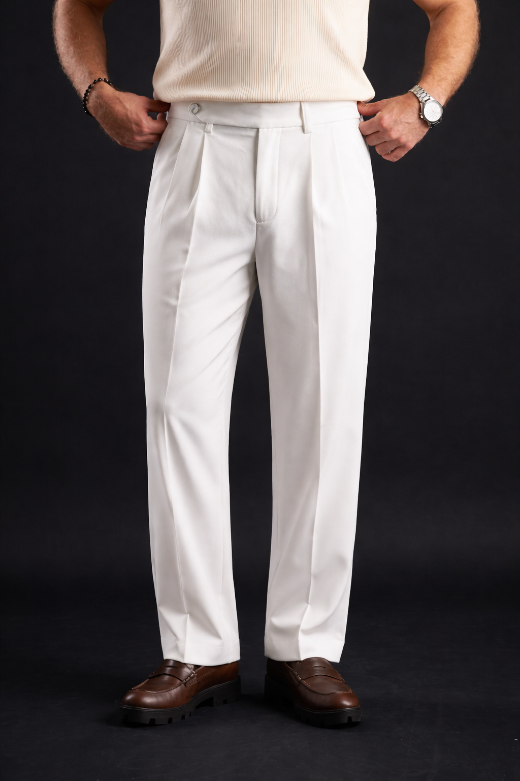 White Tailored Pants V3 Monàrch — free download