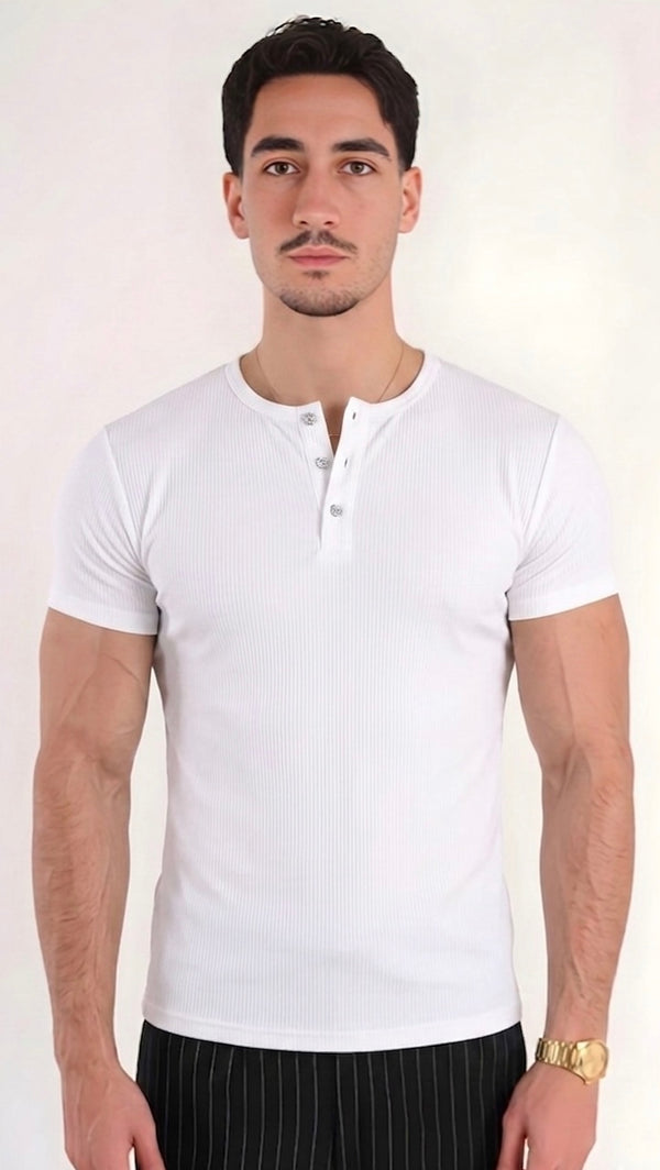 Premium Henley Shirt - White
