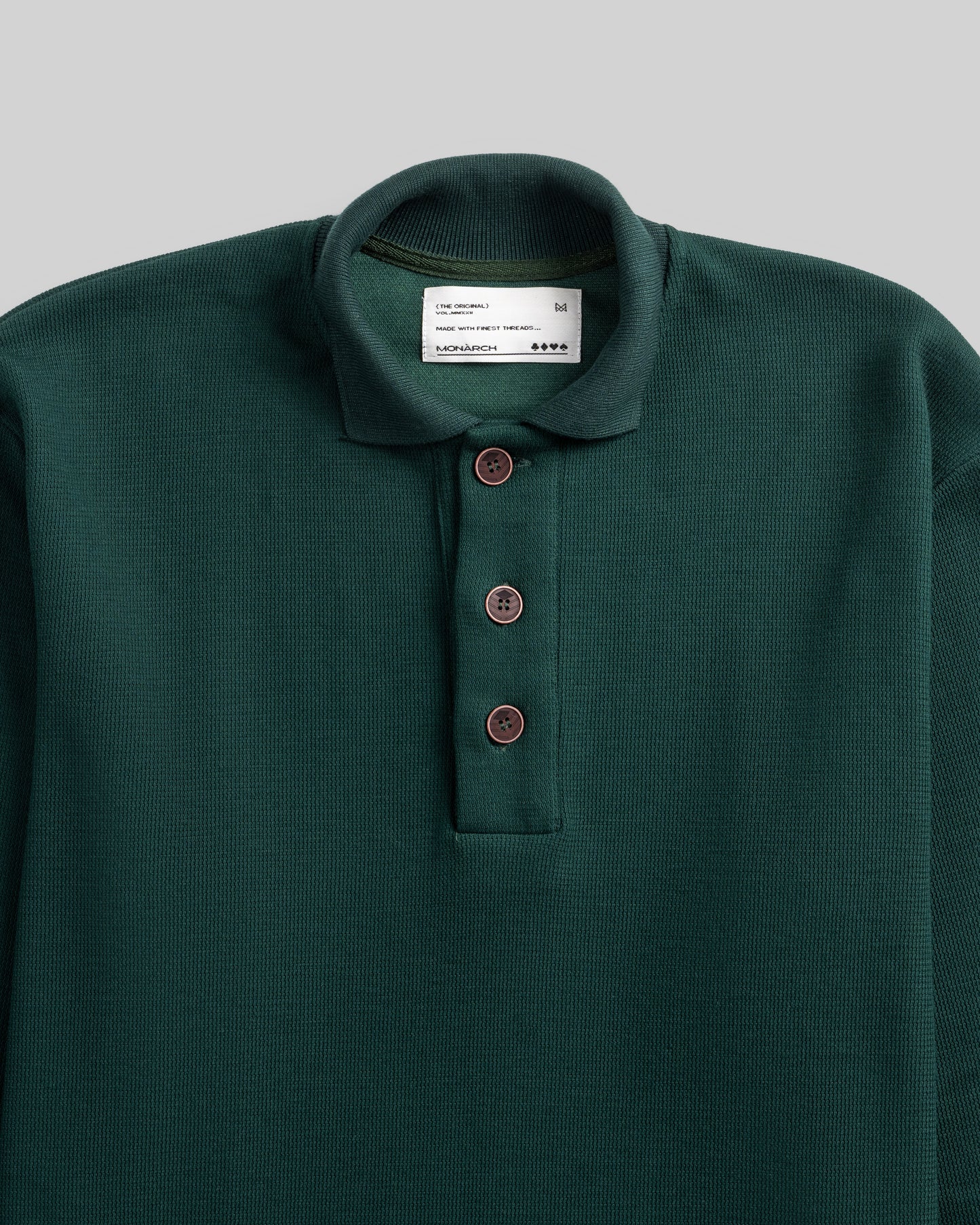 Forest Green Textured Polo Shirt