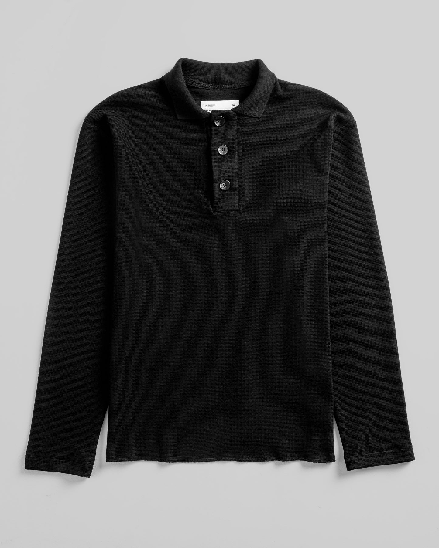 Jet Black Textured Polo Shirt