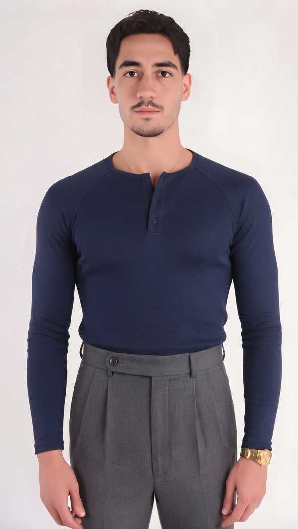 Navy Henley Shirt