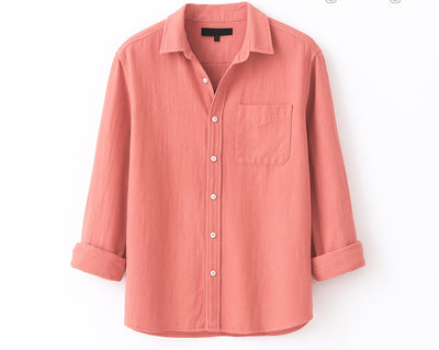 Coral Pink Linen Shirt