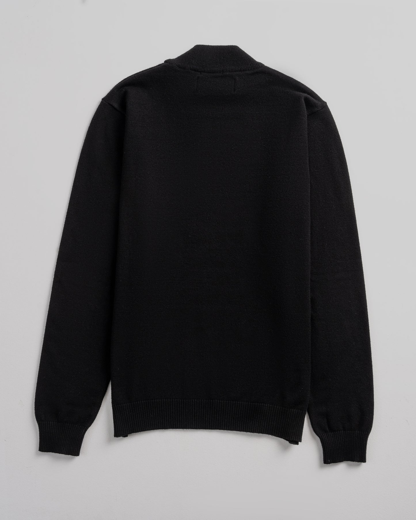 Black Mock Neck Knitted Sweater