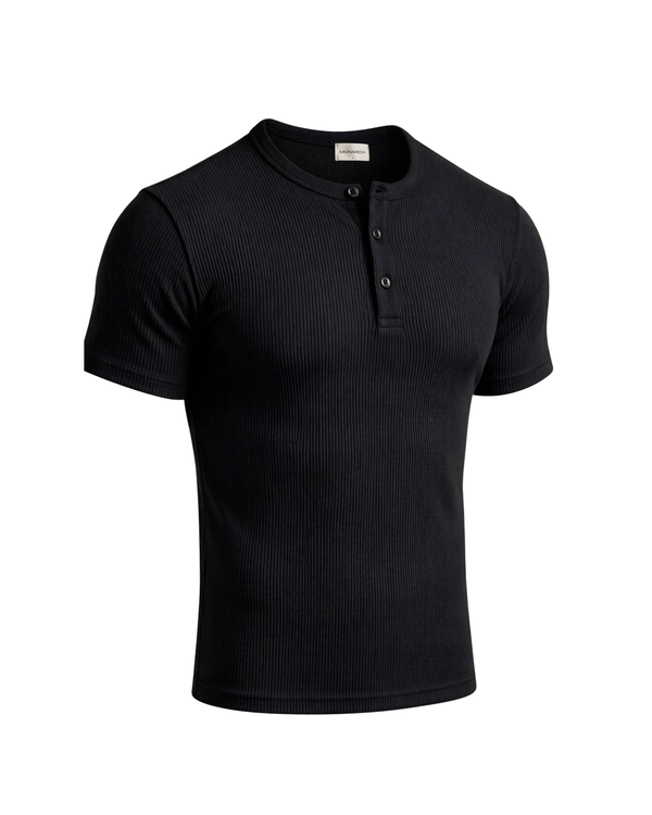 Premium Henley Shirt - Black
