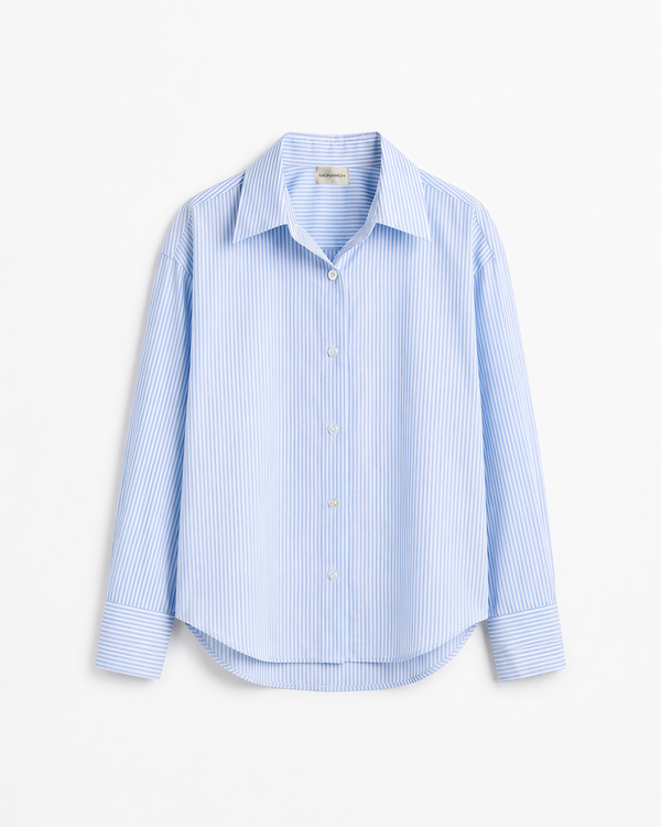 Baby Blue Striped Boxy Shirt