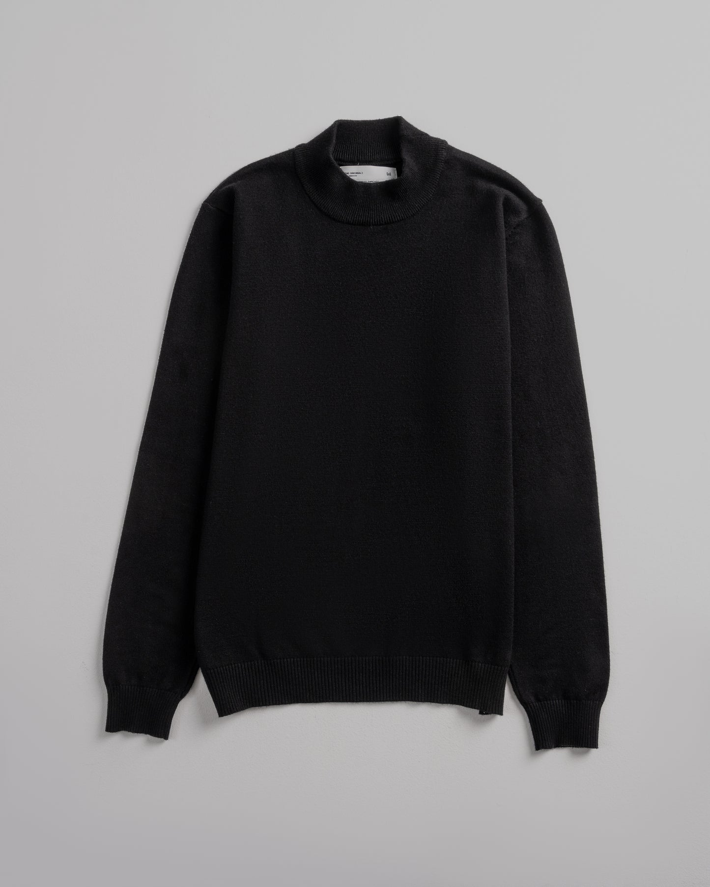 Black Mock Neck Knitted Sweater