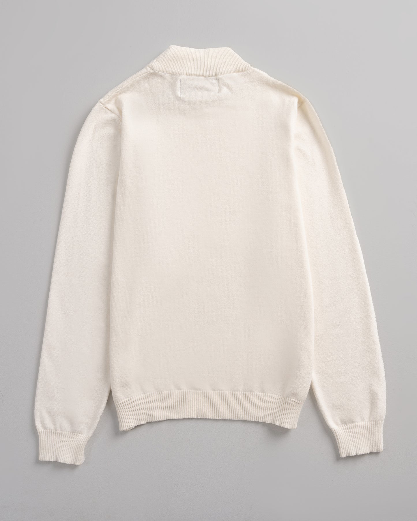 White Mock Neck Knitted Sweater