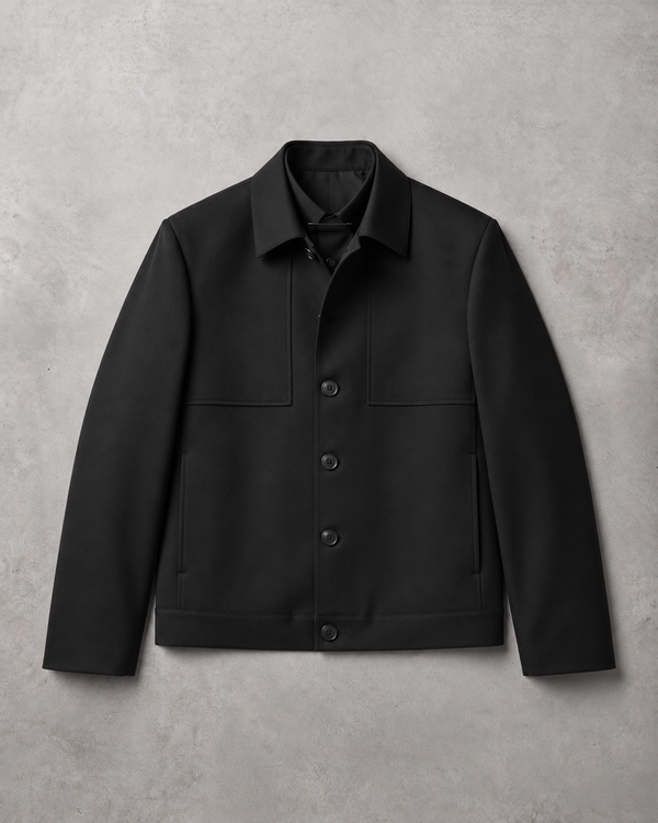 Black Tailored Buttoned Jacket