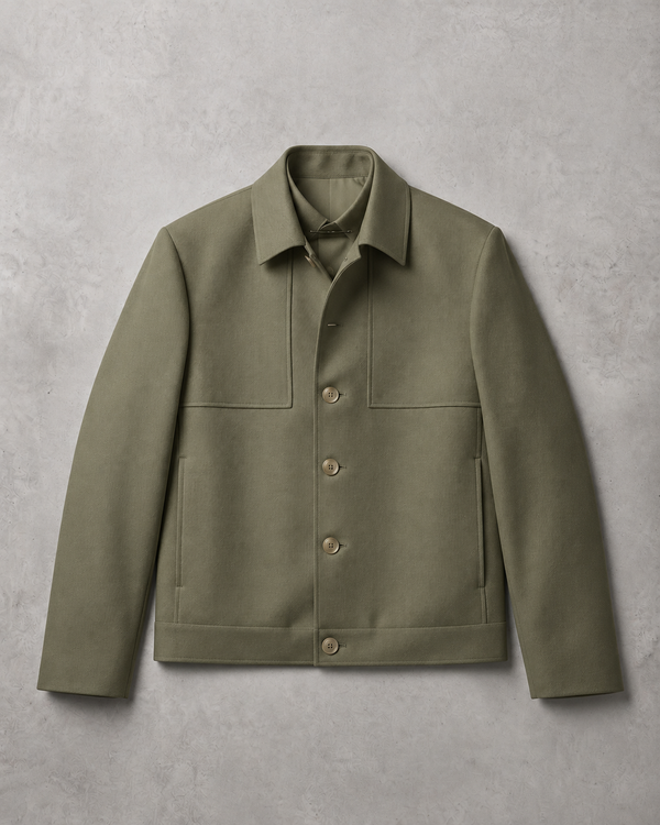 Olive Tailored Buttoned Jacket