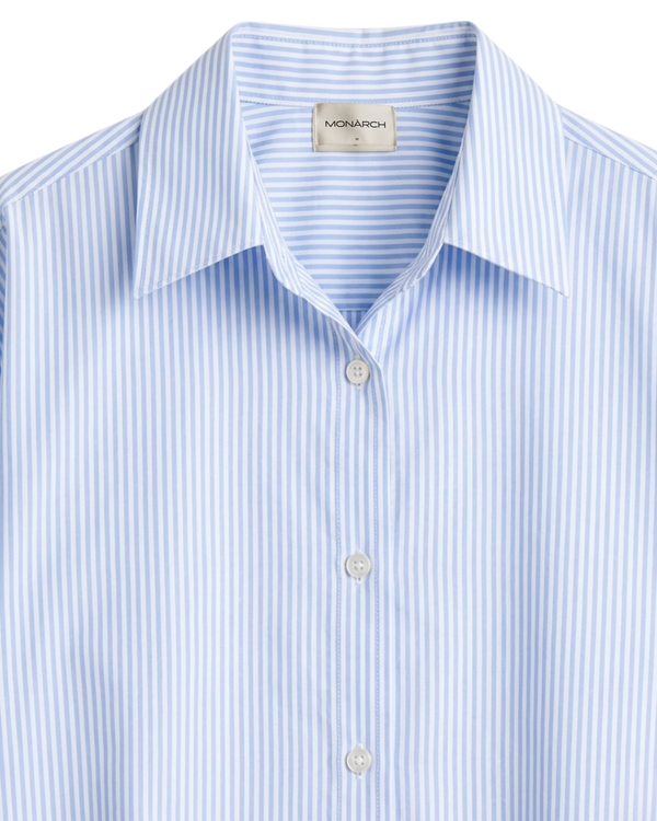 Baby Blue Striped Boxy Shirt