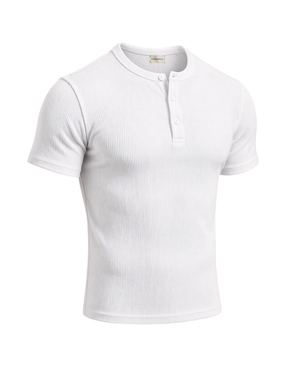 Premium Henley Shirt - White