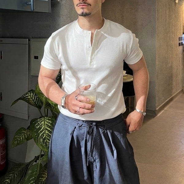 Premium Henley Shirt - White