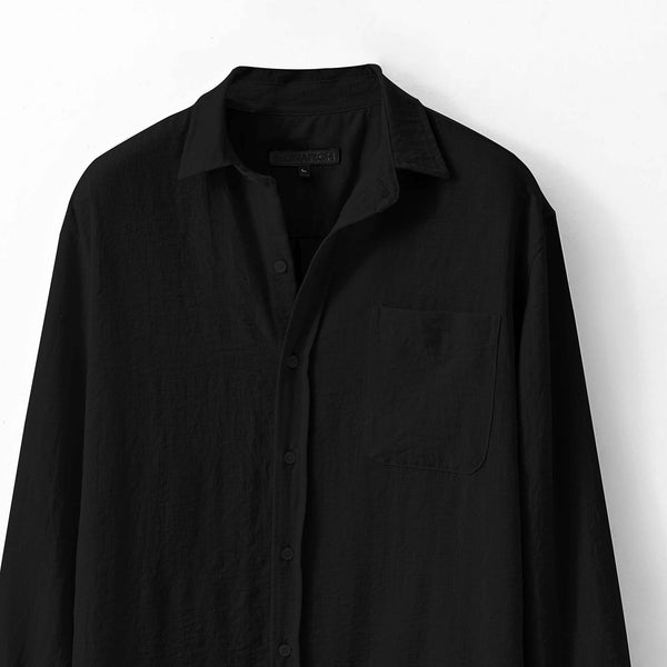 Black Linen Blend Shirt
