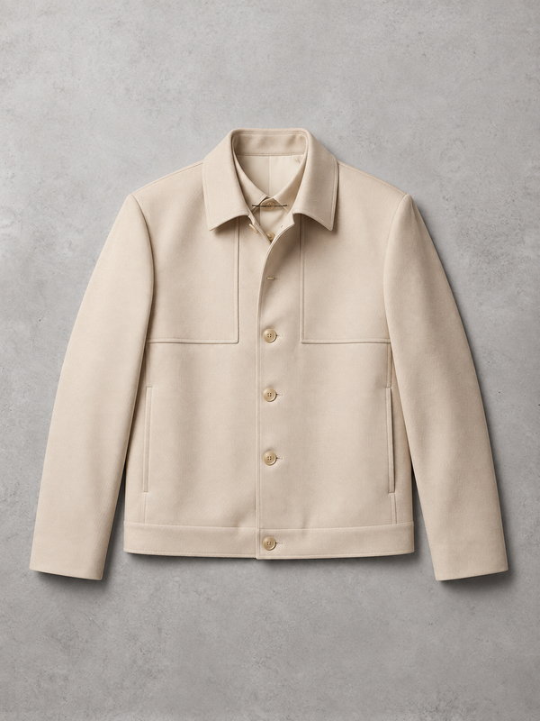 Beige Tailored Buttoned Jacket